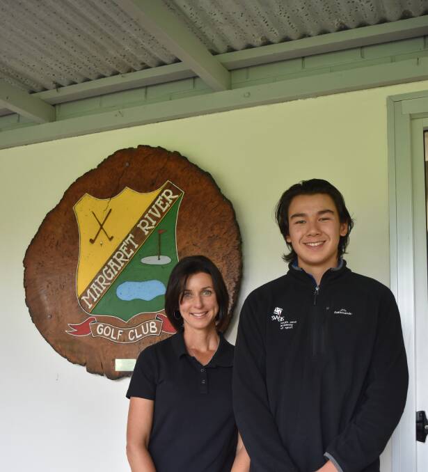 Bright stars: Sarah Roddy and Nick Liebenberg at the Margaret River Golf Club, where the pair have both brought home sought after trophies this year. Photo: Nicky Lefebvre