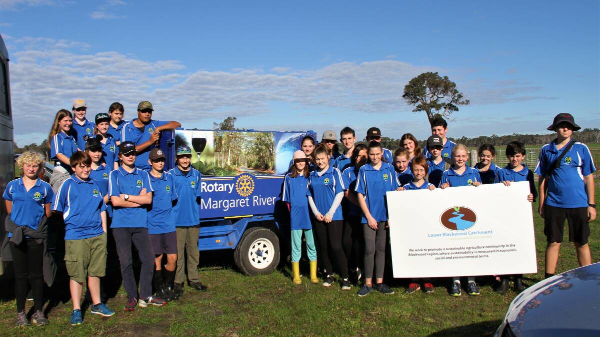Cadets from Margaret River High School giving a helping hand in replanting on a Nillup property in June.