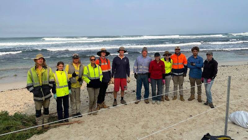 Group focus: Seven organisations came together for a collaborative coastal project at Grunters. Photo: AMR Shire