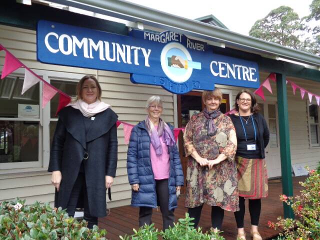 AMR Shire CEO Stephanie Addison-Brown, Margaret River Community Centre chair Sally Hays, AMR Shire President Pam Townshend and Community Centre Manager Lydell Huntly. 