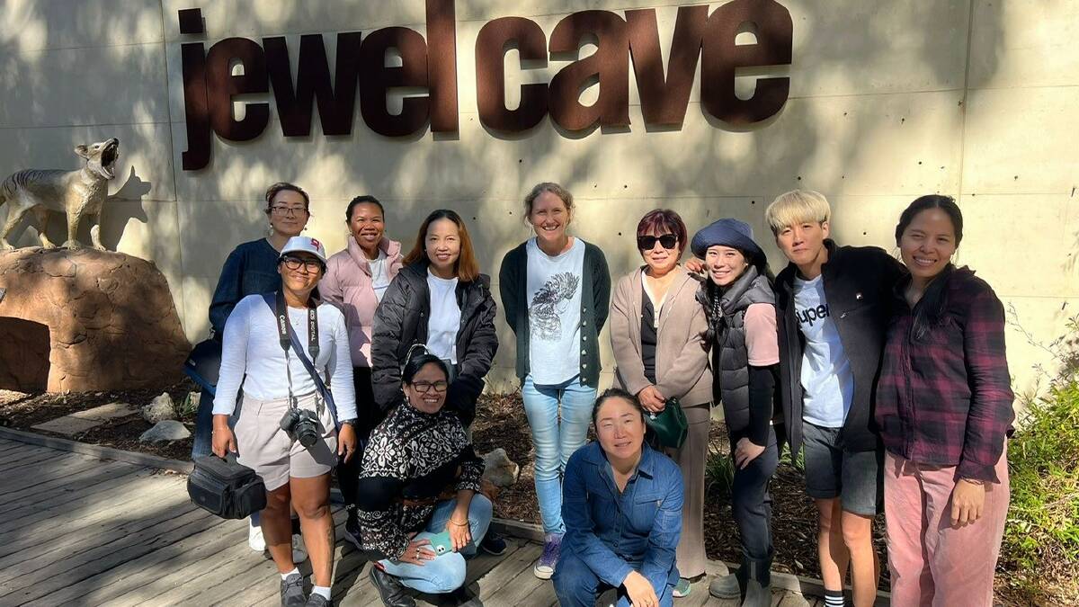 Students from South Regional TAFE's Margaret River campus took a trip to Jewel Cave last week. Picture by Russell Cooley.