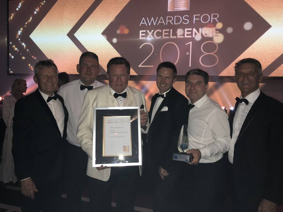 The Margaret River Lifestyle Village team collect the award for ‘Excellence in Seniors Living' at the 2018 UDIA Awards. 