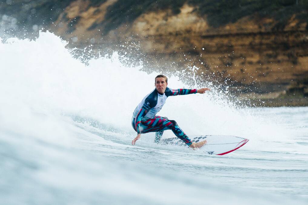 Big win: Margaret River's Jacob Willcox surfs at Bells Beach, where he has won a spot in the prestigious Rip Curl Pro. Photo: WSL/Dunbar