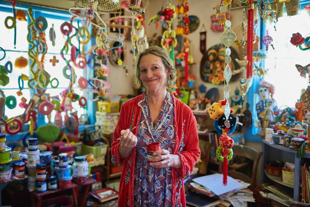 Welcome: Margaret River region artist Rebecca Cool will once again open the doors to her stunningly creative and colourful studio this year. Photo: Tim Campbell