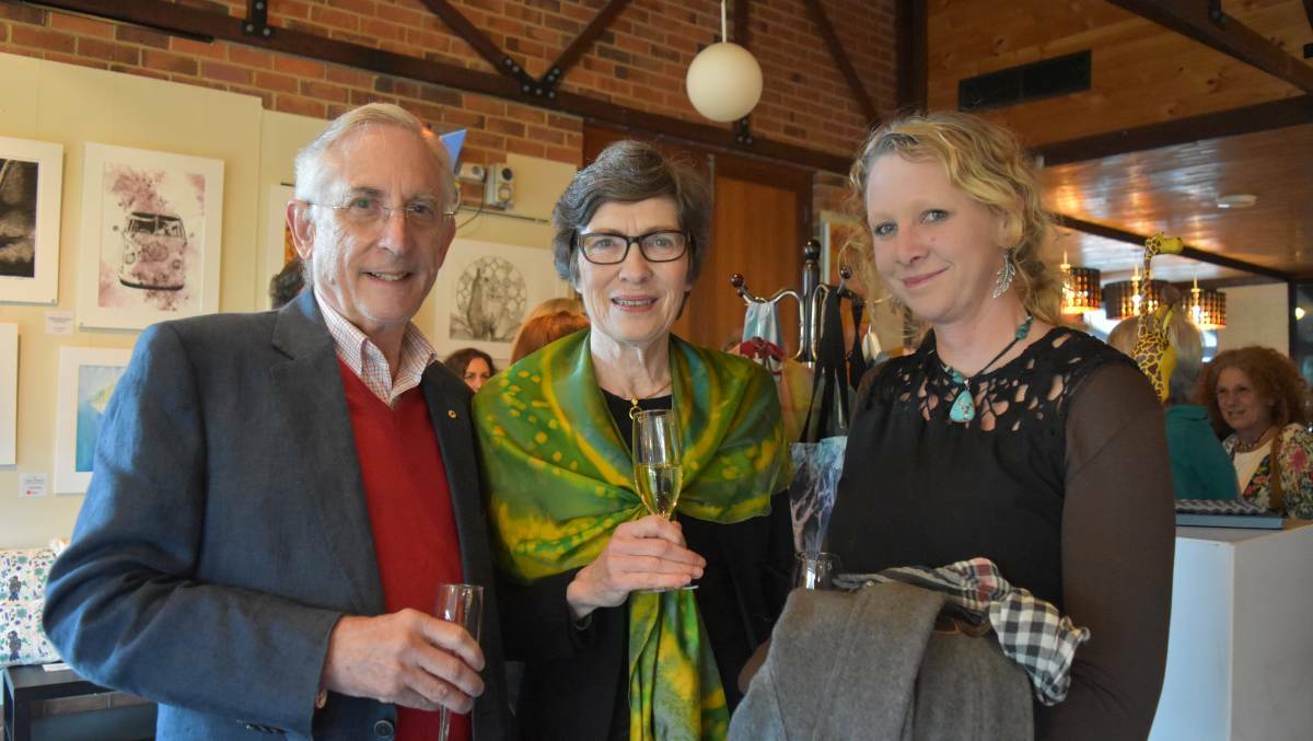 Incoming Margaret River Readers and Writers Festival director Kerrie Yabsley (far right) with Arts Margaret River oresident Fred Affleck and Margaret Affleck. 