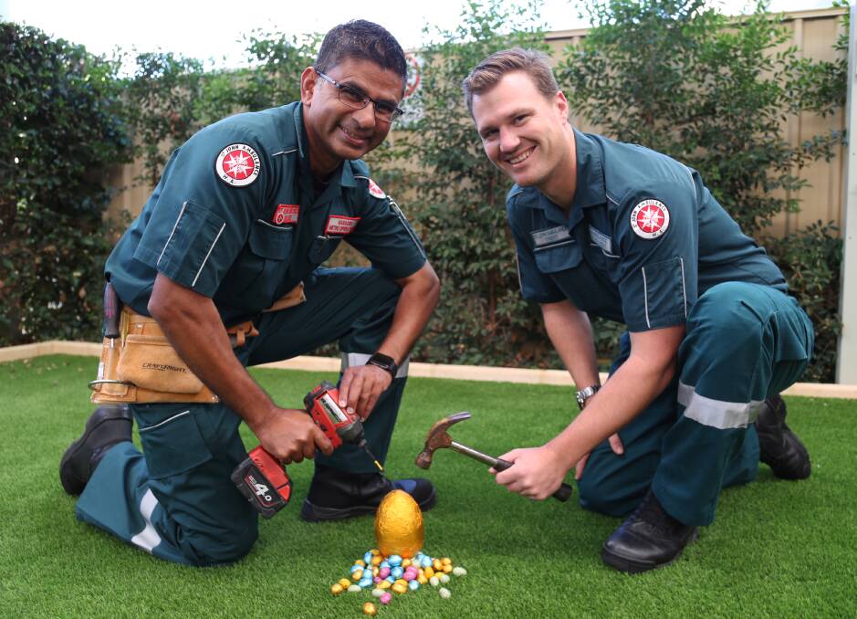 Staying safe at home: St John Area Manager Blaise Rego and paramedic Trent Kay. 