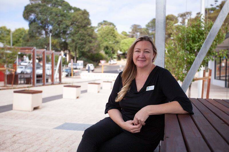 Shire Chief Executive Officer, Stephanie Addison-Brown at the new Festival Precinct on Fearn Ave, set to open to vehicles as a shared use zone. 