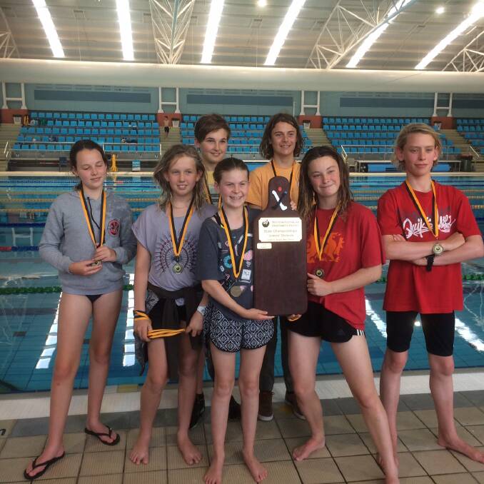 Team effort: Some of the talented young underwater hockey players who competed against Perth to collect the State Junior title with a 4-1 victory. Photo: Supplied