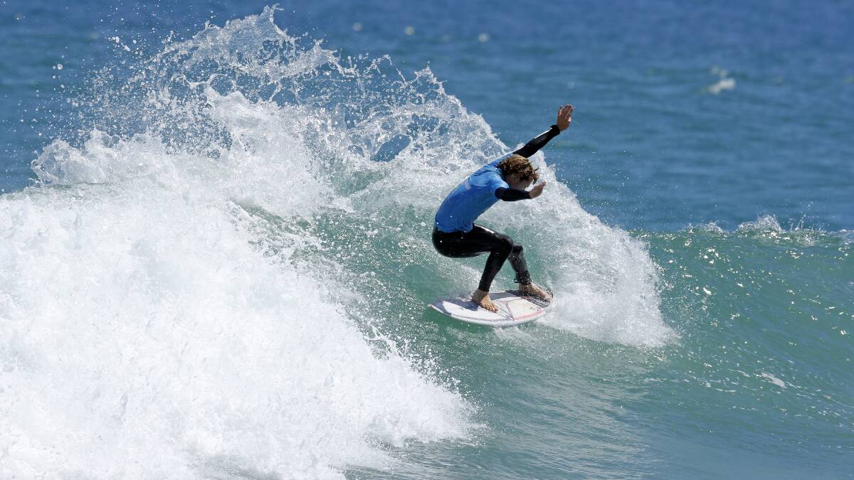 Cyrus Cox on Finals Day of the Mandurah Pro.
Photo: WSL / Surfing WA / Majeks 