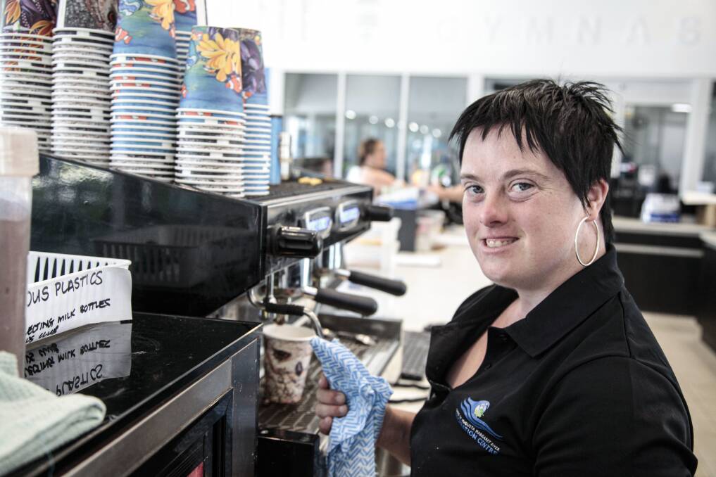 Margaret River Recreation Centre employee, Brooke McQueen on the coffee machine. Photo: Supplied