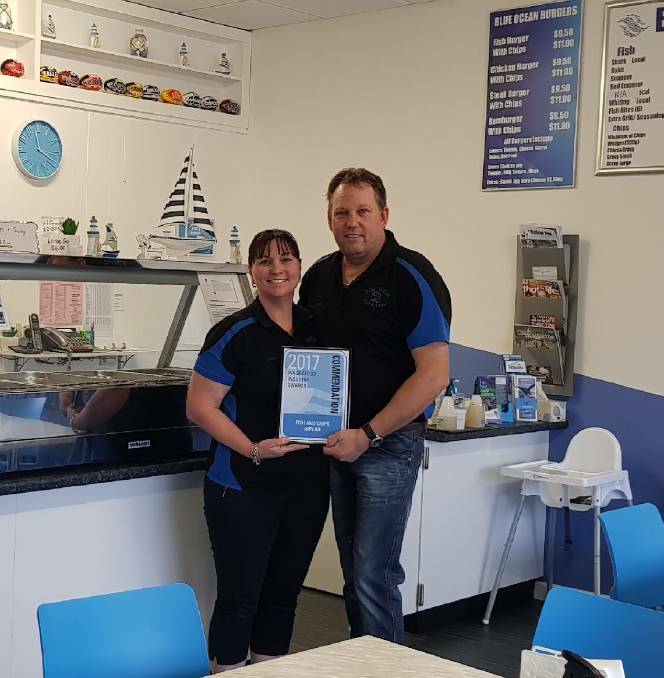 Augusta is best: Linda Harris and Dave Marshall need your help to win the title of Australia's best fish & chips. Photo: Supplied