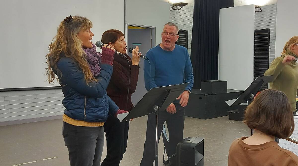 Andrea Frances Manners, Maureen Gittos and Tony Barugh at a Margaret River Concert Band rehearsal.