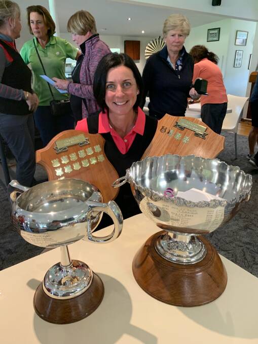 Golden girl: Margaret River golfer Sarah Roddy had a huge day on the course at the South West Championships, collecting a number of trophies including the major championship title. Photo: Matthew O'Farrell