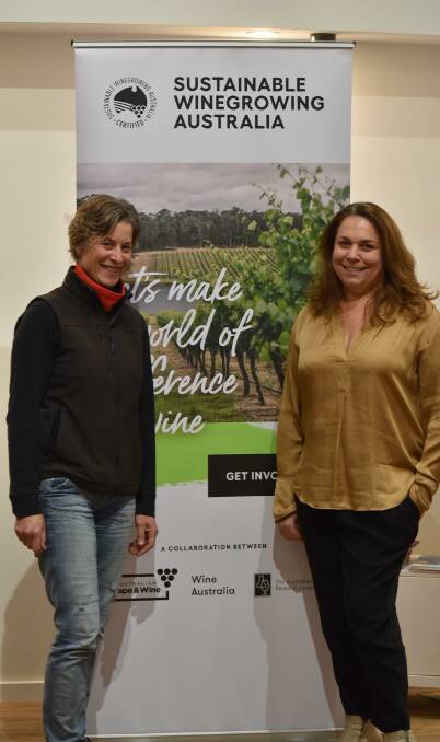 Eloise Jarvis and Amanda Whiteland at the Margaret River Wine Association, where a region-wide Sustainability Project has been launched. 