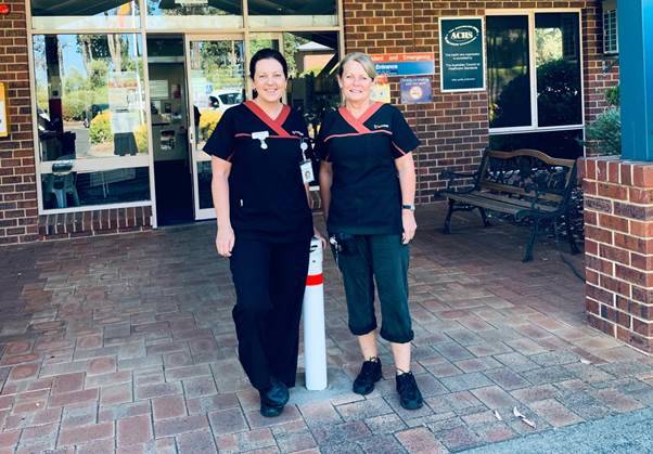 PathWest Margaret River phlebotomists Michelle Coghill and Delma Cuthbert. Photo Supplied.
