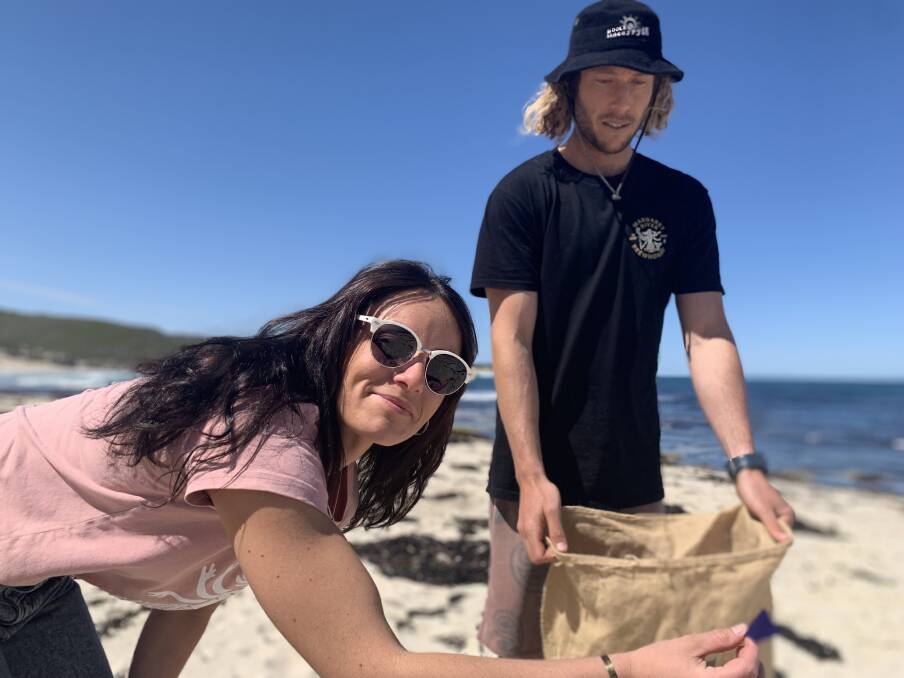 The beach cleanup at Grunters turned up a pleasant surprise - almost no rubbish to be collected. Pictures: Supplied
