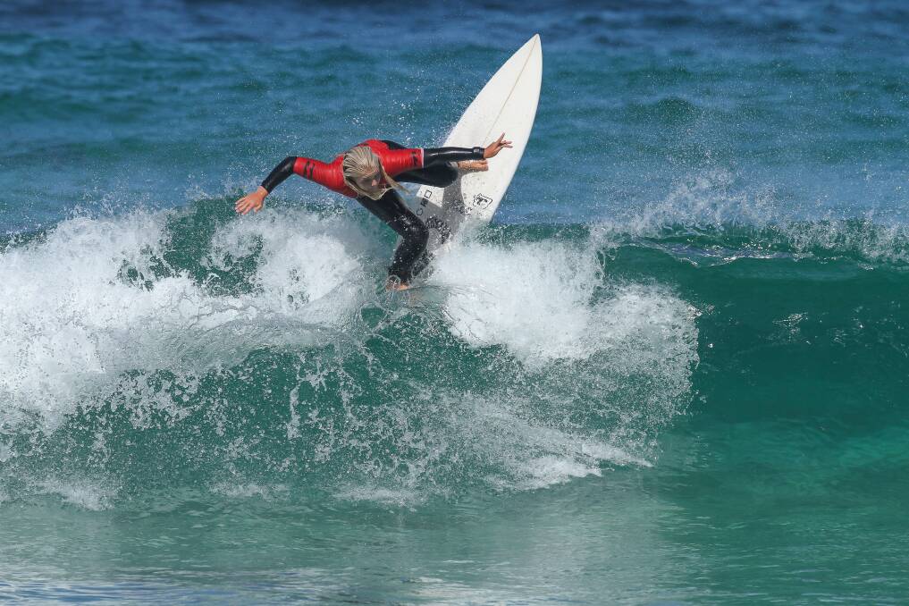 World stage: Emma Cattlin who will be taking off for California in October to compete in the ISA World Junior Championships with fellow South West junior surfers Cy Cox and Seth Van Haeften. Photo: Woolacott.