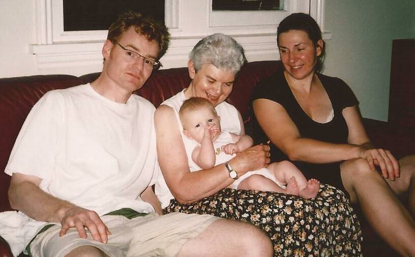 Sister Philomene Tiernan (centre) with Dermot and Kirsten Tiernan and their child Harriet. Picture supplied