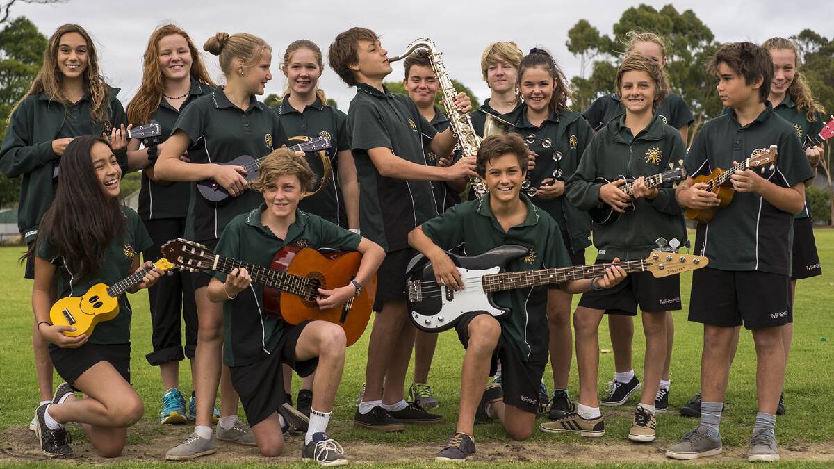 Sweet sounds: Margaret River Senior High School students practice their instruments ahead of the Big Band Picninc.
Photo: Sandy Powell