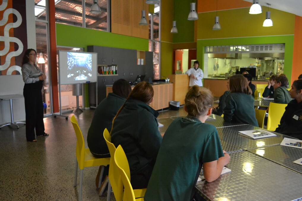Testing: Year 10 students learn about hospitality studies at the education campus.