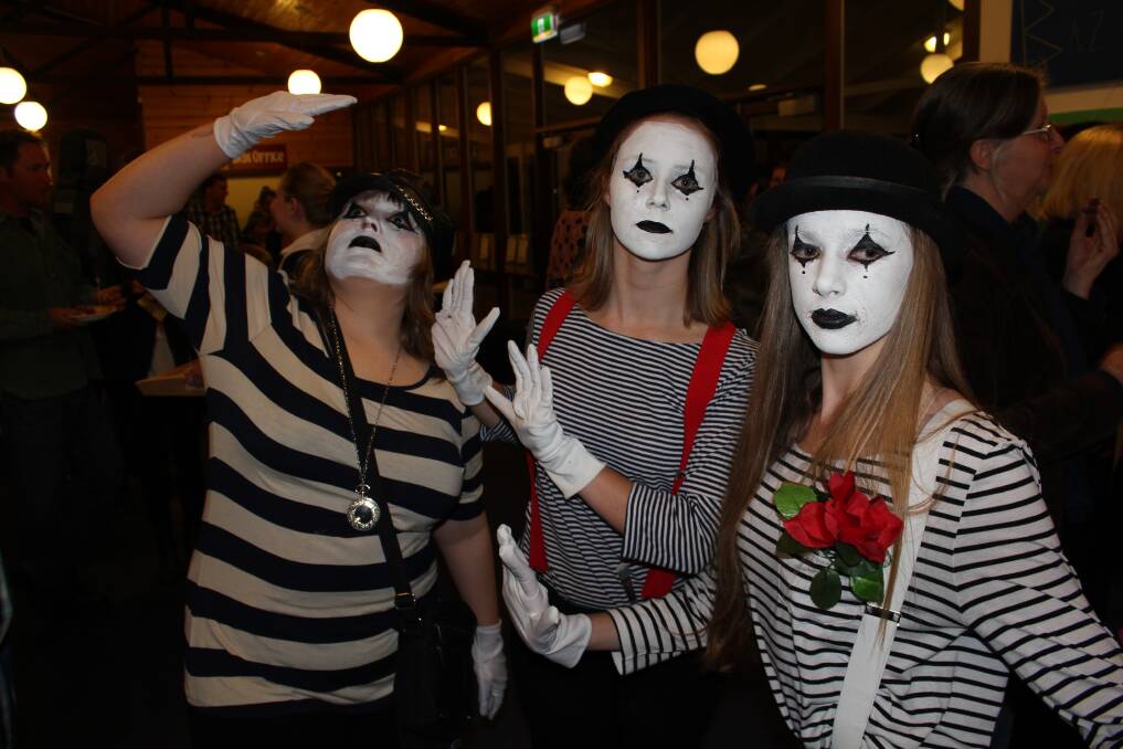 EMOTIONLESS: Lucy Metcalfe, Mandy Mcauliffe, and Alina Doyle, year 11, impress with their miming.