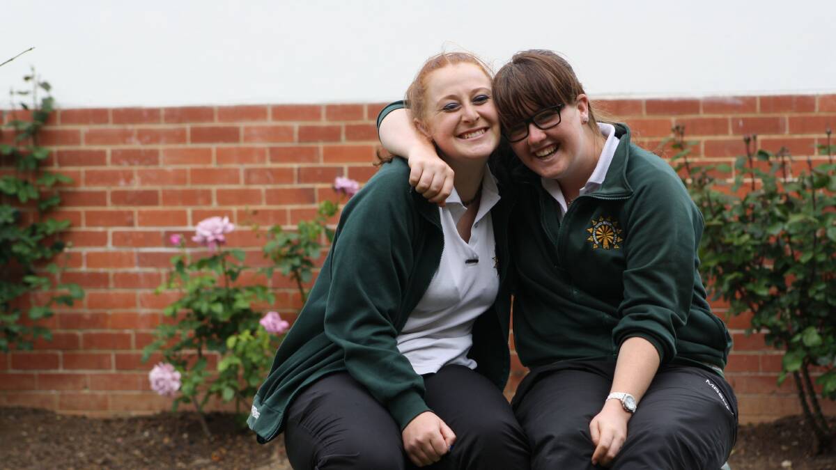 Well done: Margaret River Senior High School students Ella Campbell and Regan Weightman, year 11, celebrate their success in adventuring and horse riding.